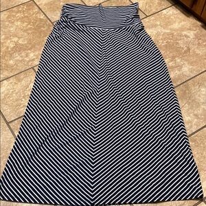 Blue and White Maternity A-Line Maxi Skirt  Medium Comfy Postpartum Casual